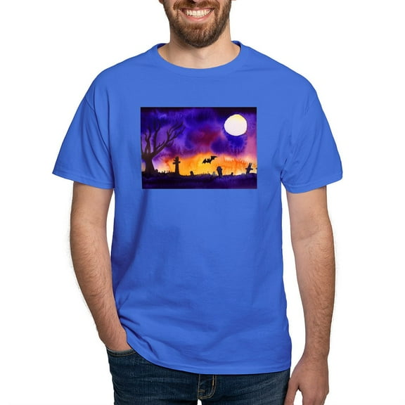 CafePress - Watercolor Halloween Night Men's Value T Shirt - Men's Classic Graphic Cotton T-Shirt