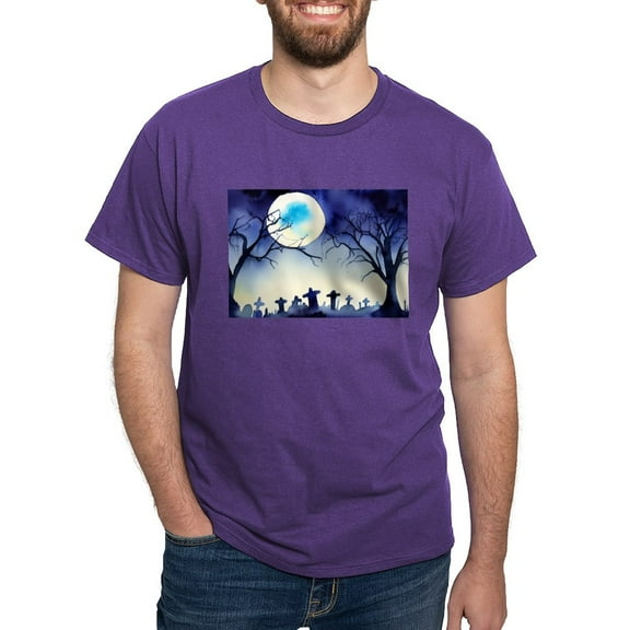 CafePress - Watercolor Halloween Night Men's Value T Shirt - Men's Classic Graphic Cotton T-Shirt