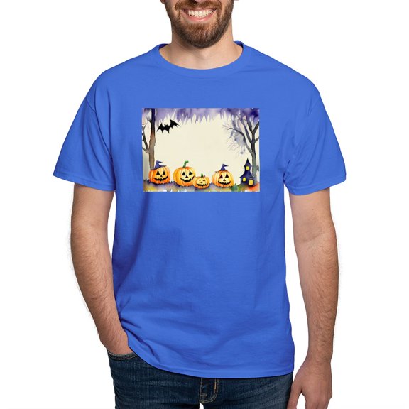 CafePress - Watercolor Halloween Night Men's Value T Shirt - Men's Classic Graphic Cotton T-Shirt