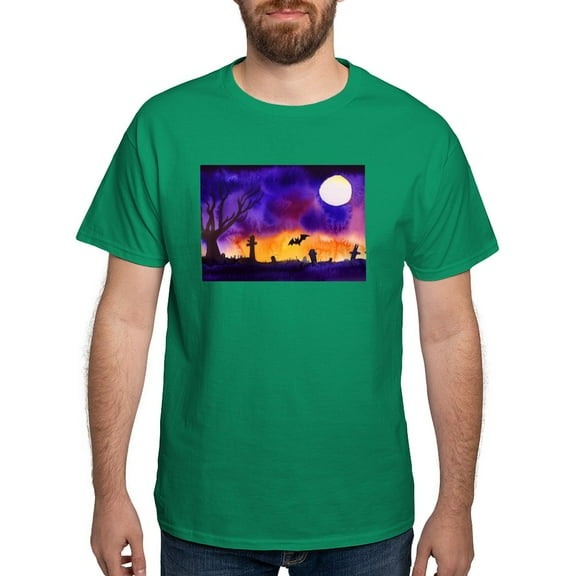 CafePress - Watercolor Halloween Night Men's Value T Shirt - Men's Classic Graphic Cotton T-Shirt