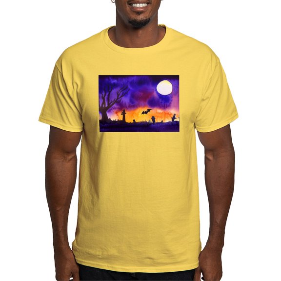 CafePress - Watercolor Halloween Night Men's Value T Shirt - Men's Classic Graphic T-Shirt