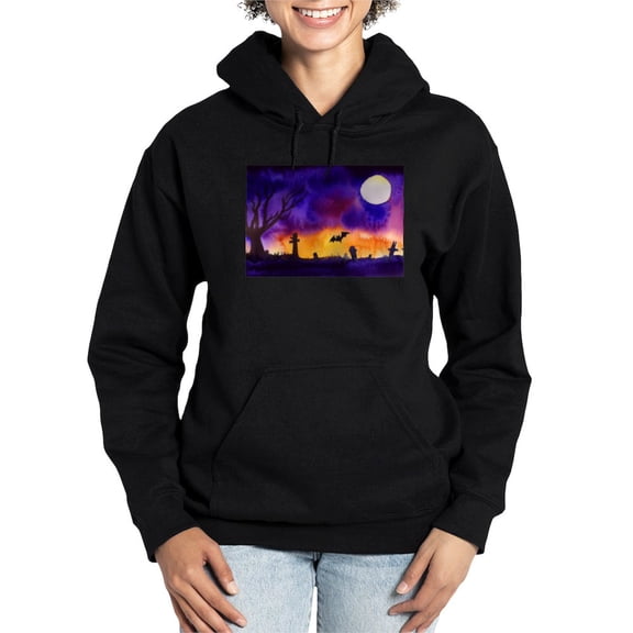 CafePress - Watercolor Halloween Night - Pullover Hoodie, Classic & Comfortable Hooded Sweatshirt