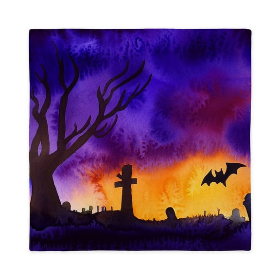 CafePress - Watercolor Halloween Night - Queen Duvet