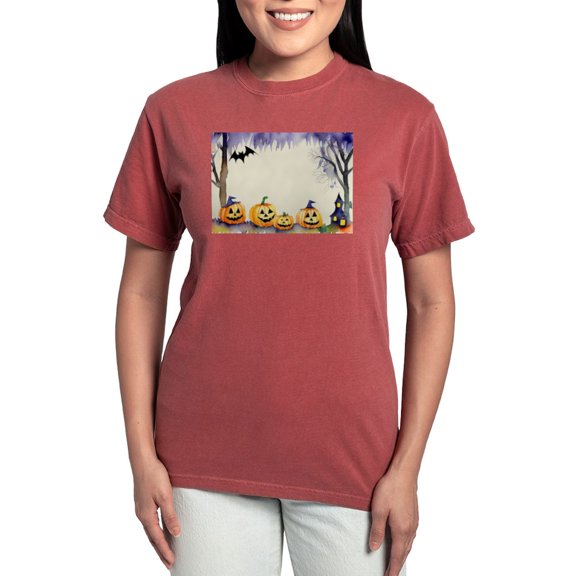 CafePress - Watercolor Halloween Night Women's Comfort Colors® T Shirt - Womens Comfort Colors® Shirt