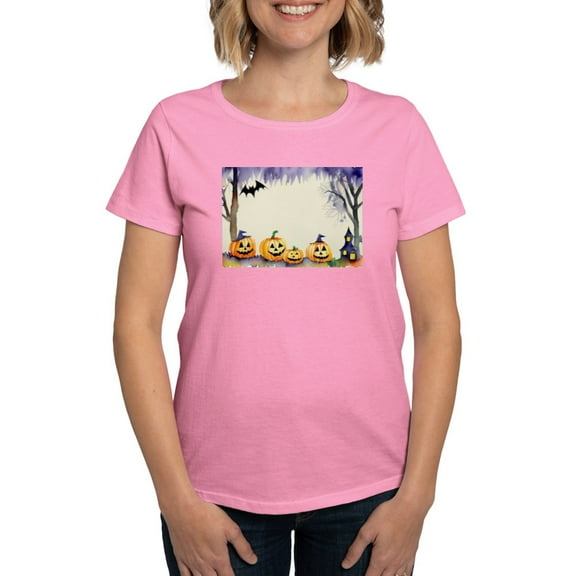 CafePress - Watercolor Halloween Night Women's Value T Shirt - Women's Traditional Fit Dark T-Shirt