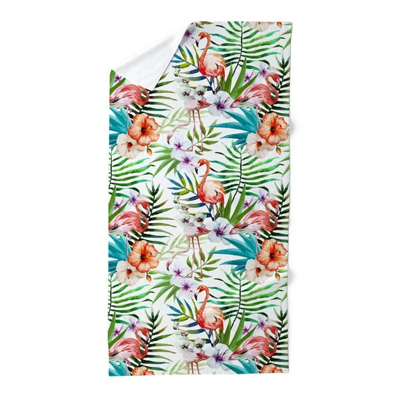 CafePress - Watercolor Tropical Flamingos - Large Beach Towel, Soft 30"x60" Towel with Unique Design
