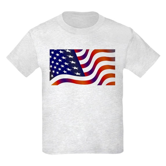 CafePress - Wavy American Flag T Shirt - Light T-Shirt Kids XS-XL