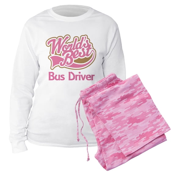 CafePress - Wb Bus Driver Pinktan - Women's Long Sleeve Relaxed Fit Cotton Light Pajama Set