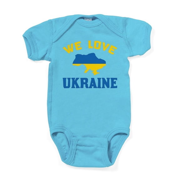 CafePress - We Love Ukraine Body Suit - Cute Infant Bodysuit Baby Romper - Size Newborn - 24 Months