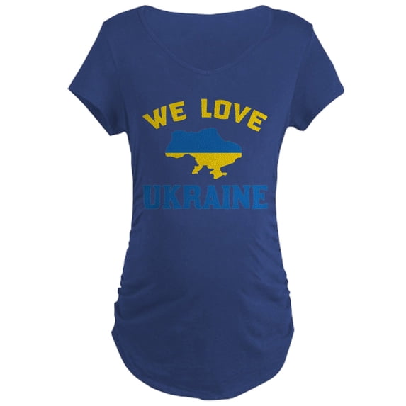 CafePress - We Love Ukraine Maternity T Shirt - Maternity Dark T-Shirt