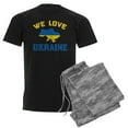 thumbnail image 1 of CafePress - We Love Ukraine Pajamas - Men's Dark Loose Fit Cotton Pajama Set, 1 of 7