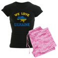 thumbnail image 1 of CafePress - We Love Ukraine Pajamas - Women's Short Sleeve Print T-Shirt and Pants Dark Cotton Pajama Set, 1 of 7
