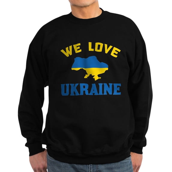 CafePress - We Love Ukraine Sweatshirt - Classic Crew Neck Sweatshirt