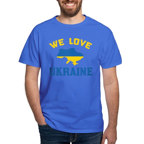 CafePress - We Love Ukraine T Shirt - Men's Classic Graphic Cotton T-Shirt