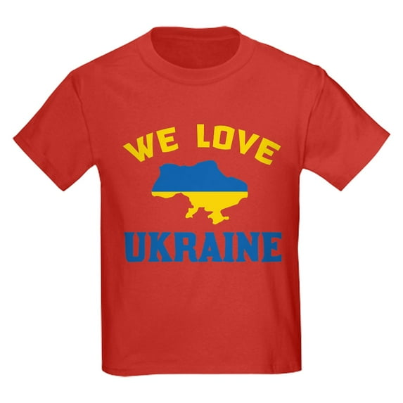 CafePress - We Love Ukraine T Shirt - Dark T-Shirt Kids XS-XL