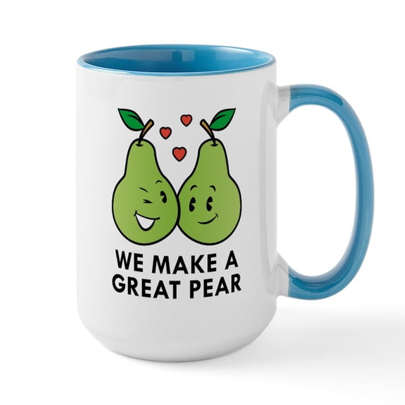 CafePress - We Make A Great Pear Large Mug - 15 oz Ceramic Large White Novelty Mug