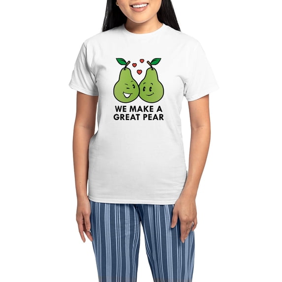 CafePress - We Make A Great Pear Women's Light Pajamas - Women's Short Sleeve Print T-Shirt and Pants Light Cotton Pajama Set