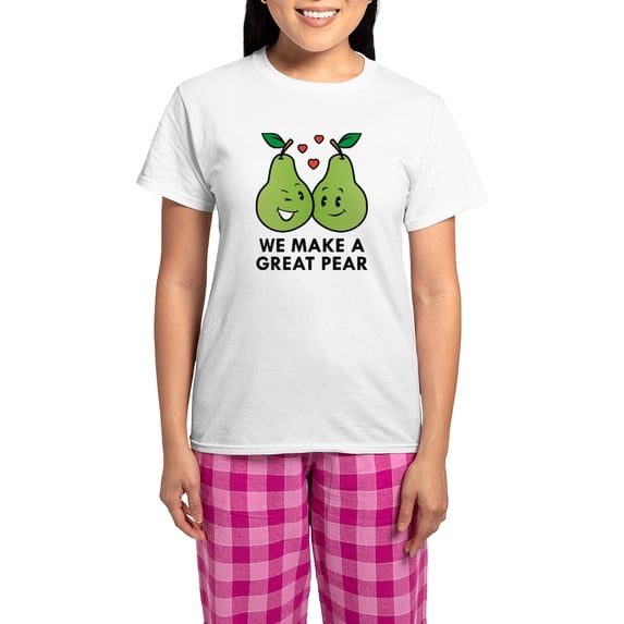 CafePress - We Make A Great Pear Women's Light Pajamas - Women's Short Sleeve Print T-Shirt and Pants Light Cotton Pajama Set