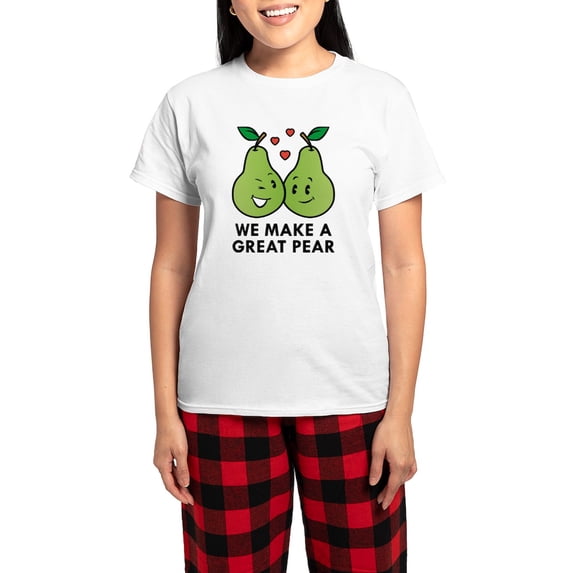 CafePress - We Make A Great Pear Women's Light Pajamas - Women's Short Sleeve Print T-Shirt and Pants Light Cotton Pajama Set