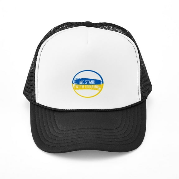 CafePress - We Stand With Ukraine Gear - Adjustable Unisex Printed Trucker Hat with Mesh Back
