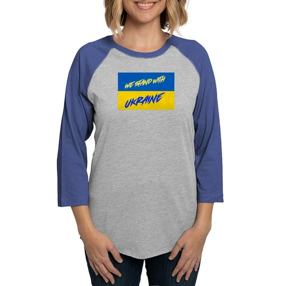 CafePress - We Stand With Ukraine Long Sleeve T Shirt - Womens Baseball Tee