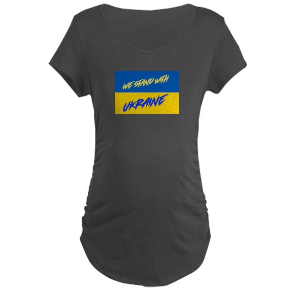 CafePress - We Stand With Ukraine Maternity T Shirt - Maternity Dark T-Shirt