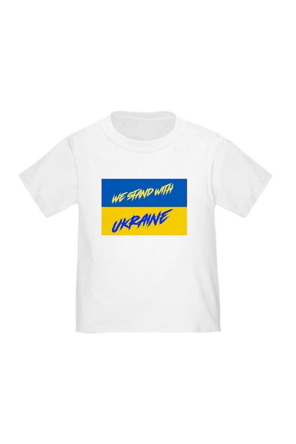 - We Stand With Ukraine T Shirt - Cute Toddler T-Shirt, 100% Cotton