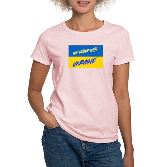 CafePress - We Stand With Ukraine T Shirt - Women's Classic T-Shirt