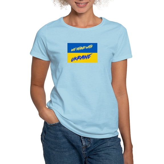CafePress - We Stand With Ukraine T Shirt - Women's Classic T-Shirt