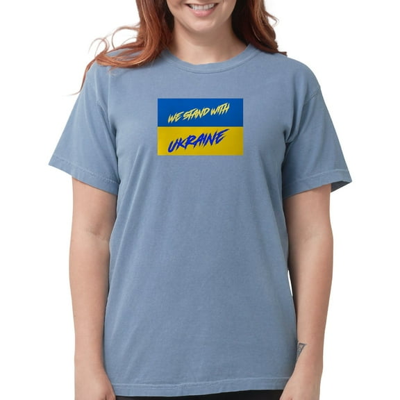 CafePress - We Stand With Ukraine T Shirt - Womens Comfort Colors® Shirt