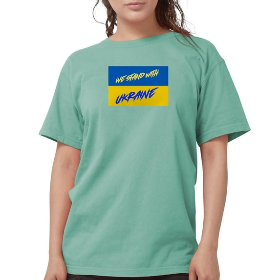 CafePress - We Stand With Ukraine T Shirt - Womens Comfort Colors® Shirt