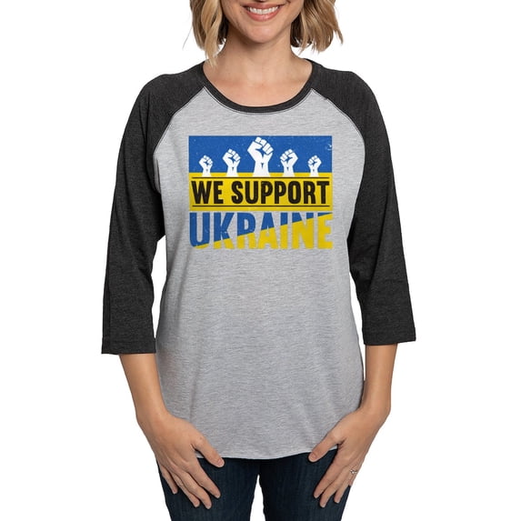 CafePress - We Support Ukraine Long Sleeve T Shirt - Womens Baseball Tee