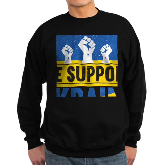 CafePress - We Support Ukraine Sweatshirt - Classic Crew Neck Sweatshirt