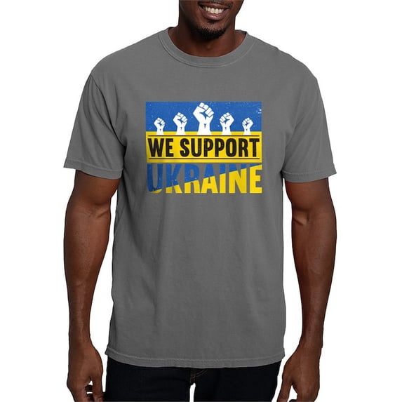 CafePress - We Support Ukraine T Shirt - Mens Comfort Colors Shirt