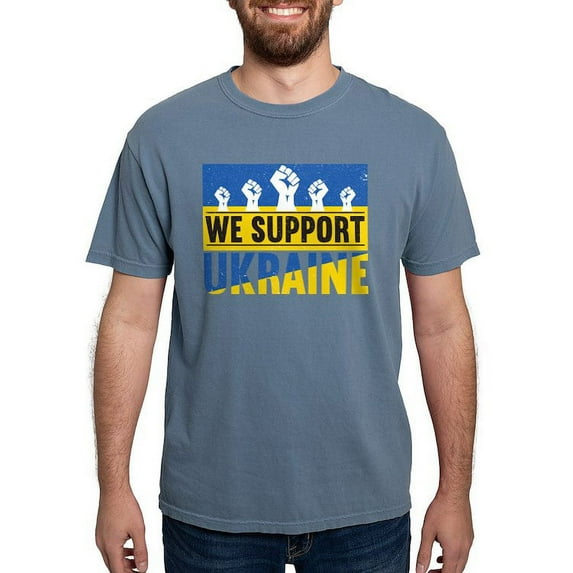 CafePress - We Support Ukraine T Shirt - Mens Comfort Colors Shirt