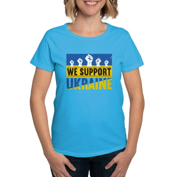 CafePress - We Support Ukraine T Shirt - Women's Traditional Fit Dark T-Shirt