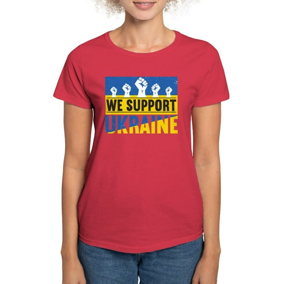 CafePress - We Support Ukraine T Shirt - Women's Traditional Fit Dark T-Shirt