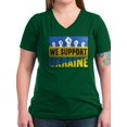 thumbnail image 1 of CafePress - We Support Ukraine T Shirt - Women's V-Neck Dark T-Shirt, 1 of 1