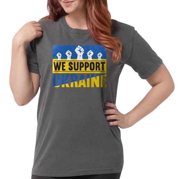 CafePress - We Support Ukraine T Shirt - Womens Comfort Colors® Shirt
