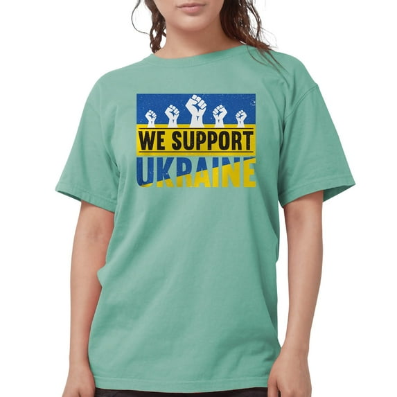 CafePress - We Support Ukraine T Shirt - Womens Comfort Colors® Shirt