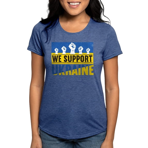 CafePress - We Support Ukraine T Shirt - Womens Tri-blend T-Shirt