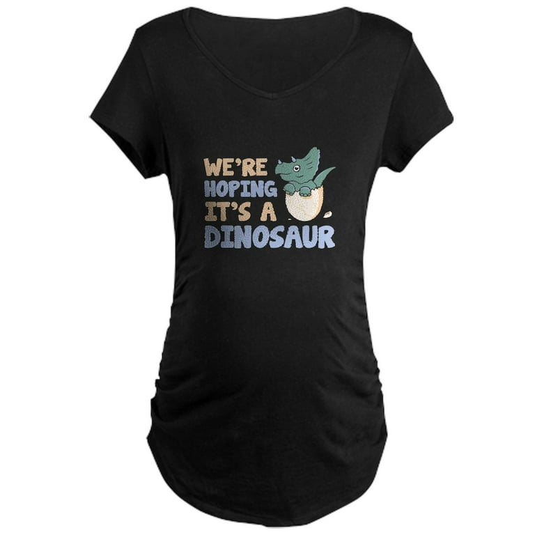 We're Hoping It's A Dinosaur Pregnancy Graphic T-Shirt We're Hoping It's A Dinosaur Pregnancy Graphic T-Shirt