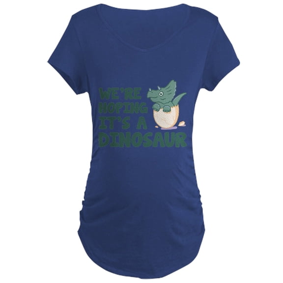 CafePress - We're Hoping It's A Dinosaur Maternity T Shirt - Maternity Dark T-Shirt