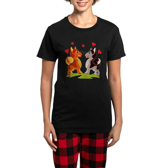 CafePress - Wedding Women's Dark Pajamas - Women's Short Sleeve Print T-Shirt and Pants Dark Cotton Pajama Set