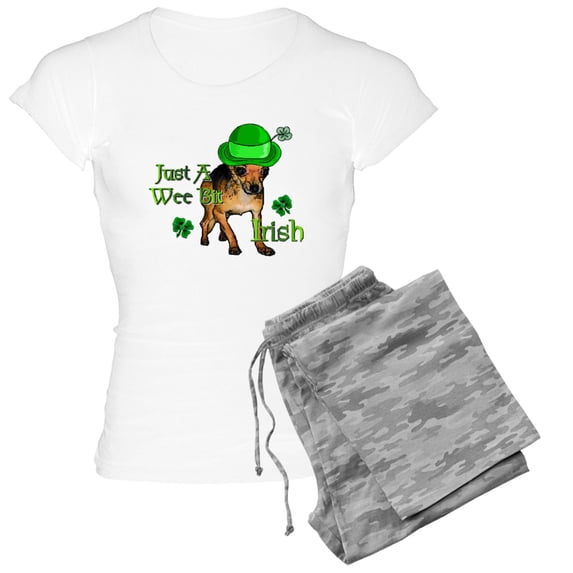 CafePress - Wee Bit Irish White Women's Light Pajamas - Women's Short Sleeve Print T-Shirt and Pants Light Cotton Pajama Set