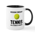 thumbnail image 1 of CafePress - Weekend Forecast Tennis Mugs - 11 oz Ceramic Mug - Novelty Coffee Tea Cup, 1 of 4