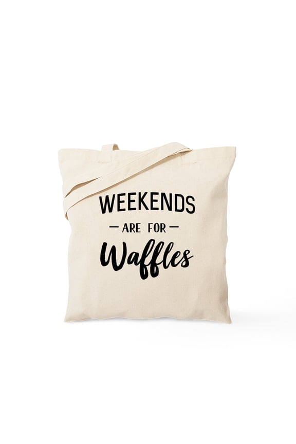 - Weekends Are For Waffles Tote Bag - Unisex Canvas Tote Bag, Beige, 1-Piece