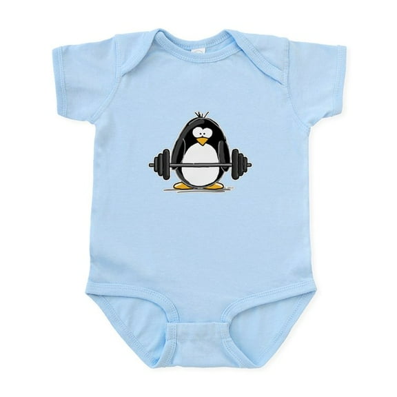 CafePress - Weight Lifting Penguin Infant Bodysuit - Baby Light Bodysuit, Size Newborn - 24 Months