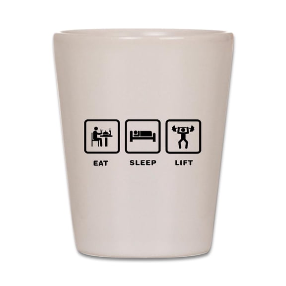CafePress - Weightlifting - White Shot Glass, Unique and Funny Shot Glass