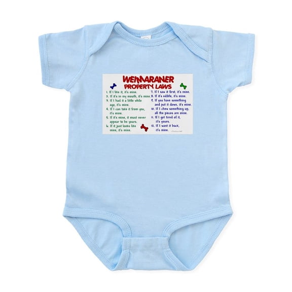 CafePress - Weimaraner Property Laws 2 Infant Bodysuit - Baby Light Bodysuit, Size Newborn - 24 Months